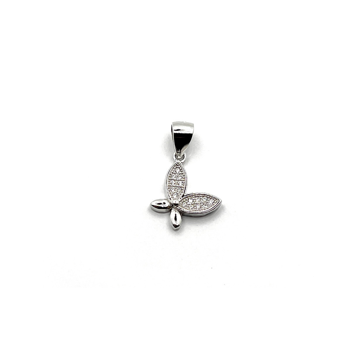 COLGANTE MARIPOSA PLATA Y CIRCONITAS