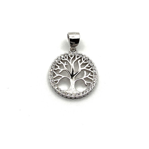 COLGANTE ARBOL DE LA VIDA PLATA Y CIRCON