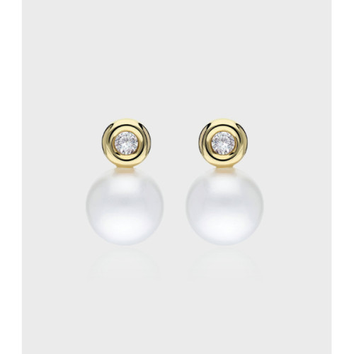 PENDIENTES ORO, CIRCONITAS Y PERLAS