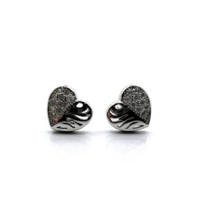 PENDIENTES CORAZONES PLATA Y CIRCONITAS