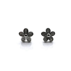 PENDIENTES FLORES PLATA Y CIRCONITAS