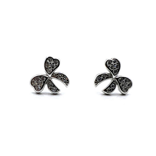 PENDIENTES LAZOS PLATA Y CIRCONITAS
