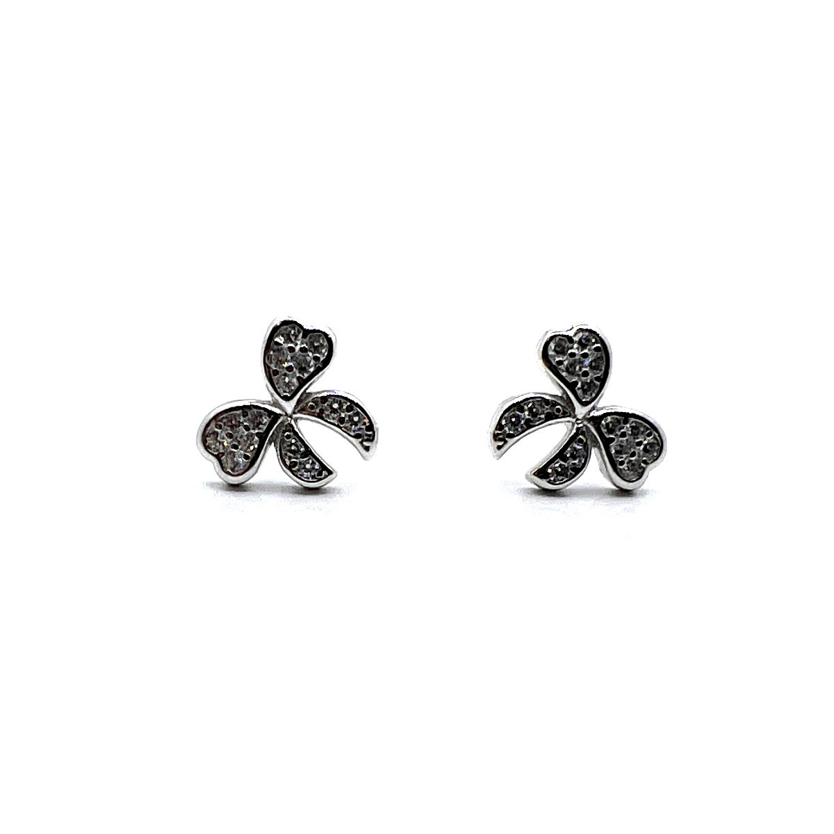 PENDIENTES LAZOS PLATA Y CIRCONITAS