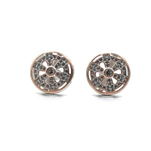 PENDIENTES BICOLOR PLATA Y CIRCONITAS