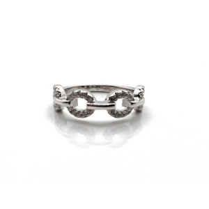ANILLO ESLABONES PLATA Y CIRCONITAS