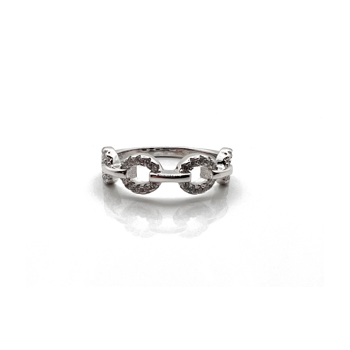 ANILLO ESLABONES PLATA Y CIRCONITAS