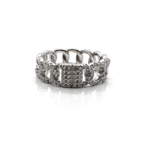 ANILLO ESLABONES PLATA Y CIRCONITAS