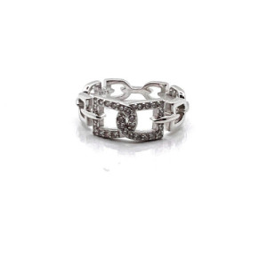ANILLO ESLABONES PLATA Y CIRCONITAS