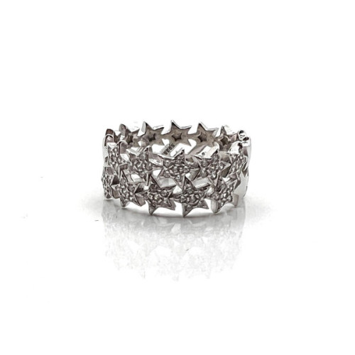 ANILLO ESTRELLAS PLATA Y CIRCONITAS