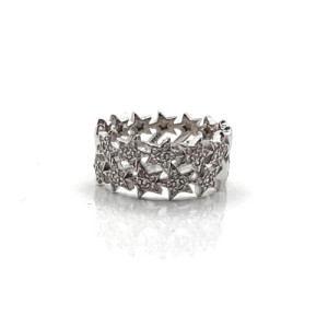 ANILLO ESTRELLAS PLATA Y CIRCONITAS