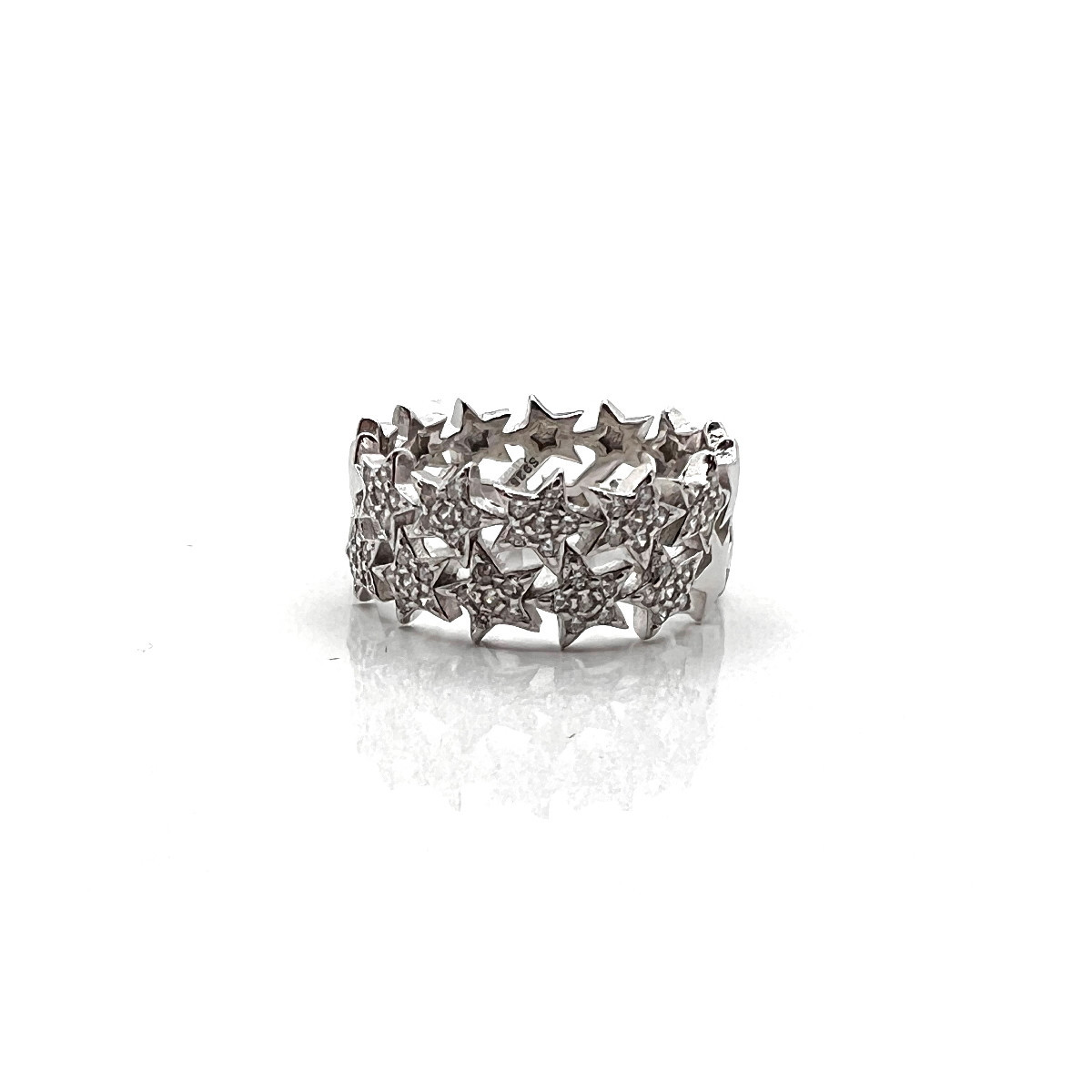 ANILLO ESTRELLAS PLATA Y CIRCONITAS