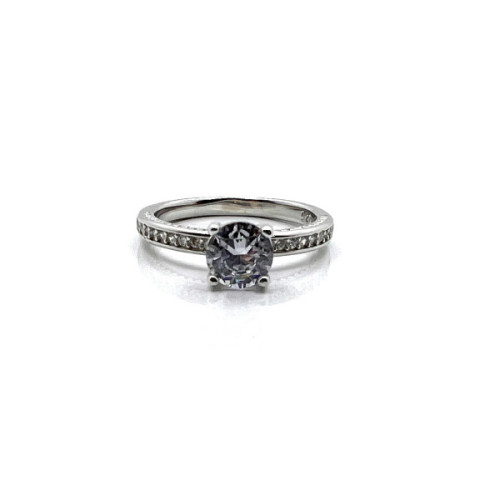SOLITARIO ANILLO PLATA Y CIRCONITAS
