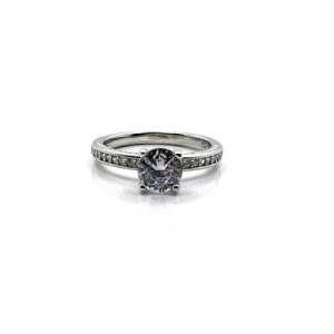SOLITARIO ANILLO PLATA Y CIRCONITAS