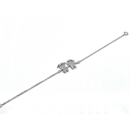 PULSERA NIÑOS PLATA Y CIRCONITAS
