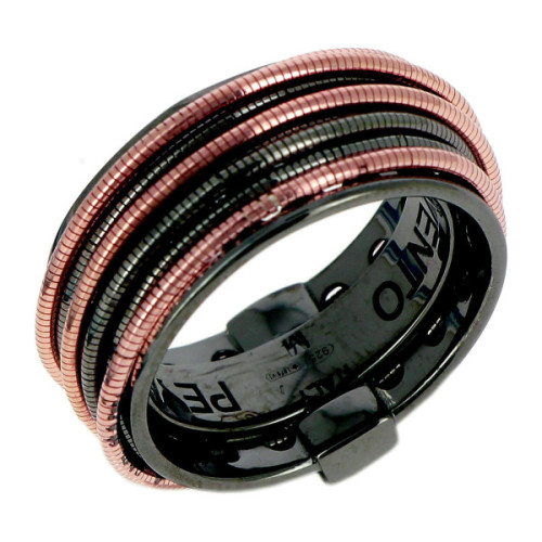 ANILLO DNA PLATA ROSA Y RUTENIO