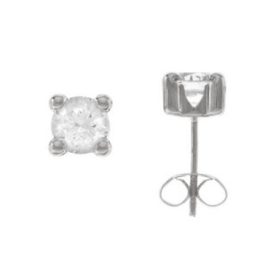 PENDIENTES O/BLANCO 4 GARRAS 6 MM