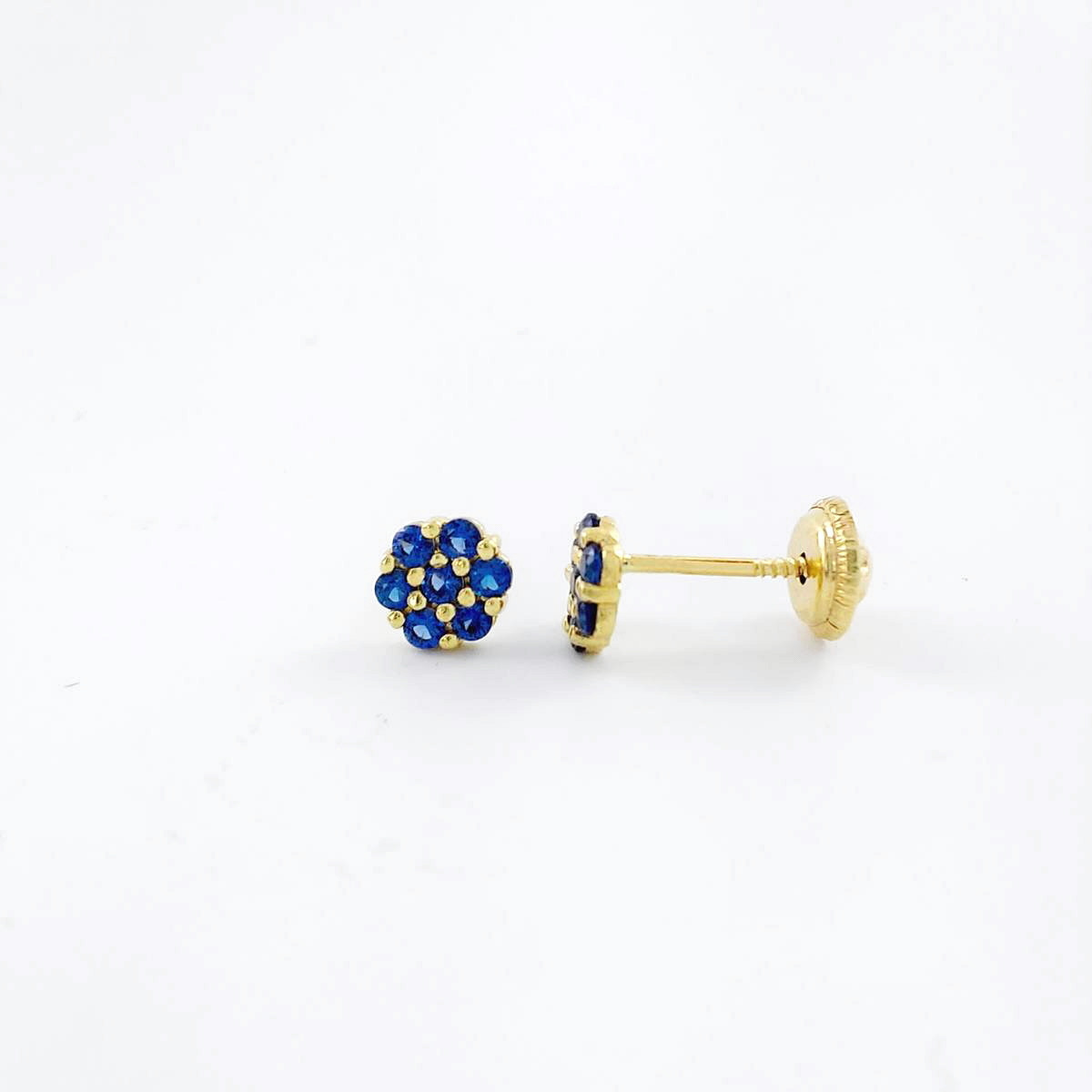 PENDIENTESBEBE ORO CIRCONITAS AZULES