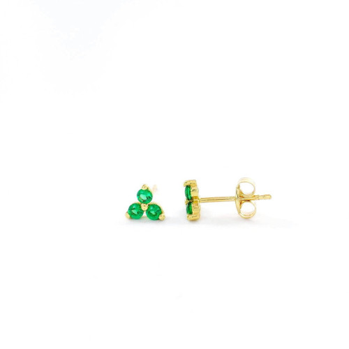 PENDIENTES 3 GARRAS PIEDRAS VERDES