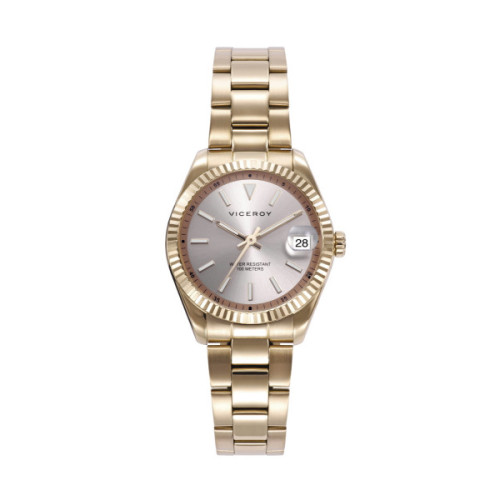 RELOJ ACERO IP DORADO VICEROY