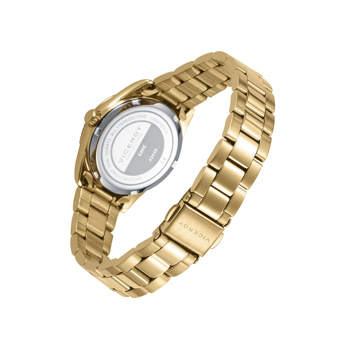 RELOJ ACERO IP DORADO VICEROY