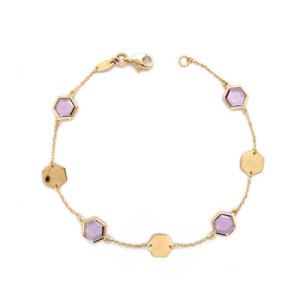 PULSERA CHAPAS Y PIEDRAS COLOR