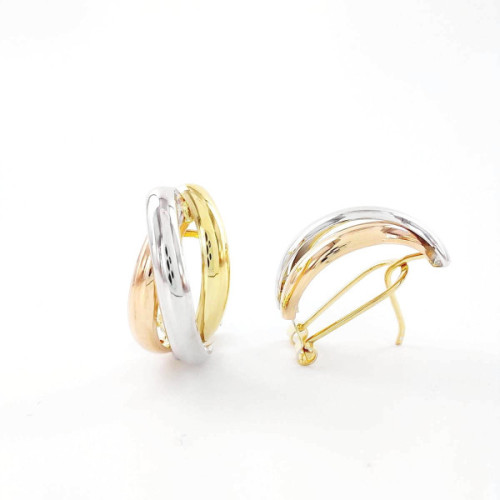 PENDIENTES TRES OROS OMEGA