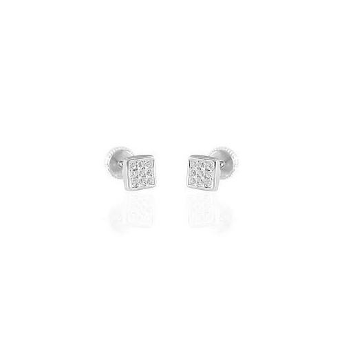 PENDIENTES BEBE ORO BLANCO Y CIRCONITAS