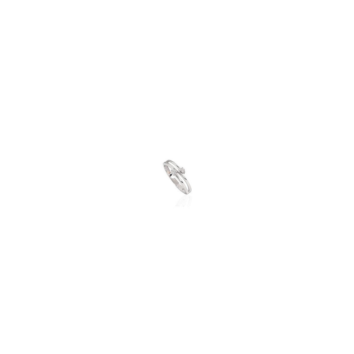 ANILLO ORO BLANCO Y CIRCONITAS