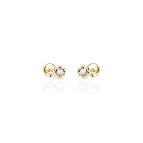 PENDIENTES BEBE ORO Y CIRCONITAS