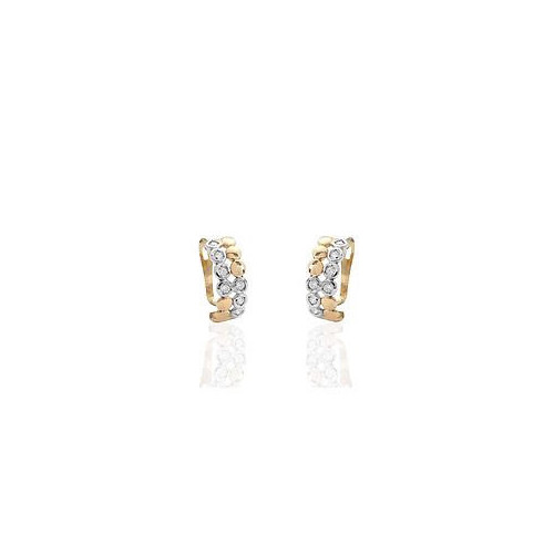 PENDIENTES ORO BICOLOR Y CIRCONITAS