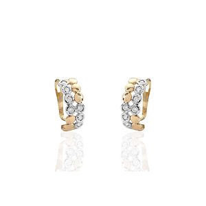 PENDIENTES ORO BICOLOR Y CIRCONITAS