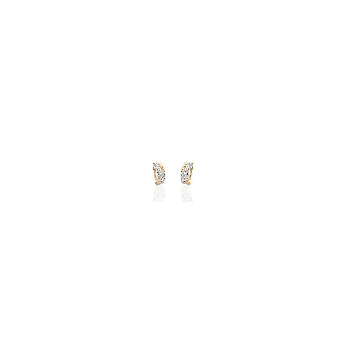 PENDIENTES ORO BICOLOR Y CIRCONITAS