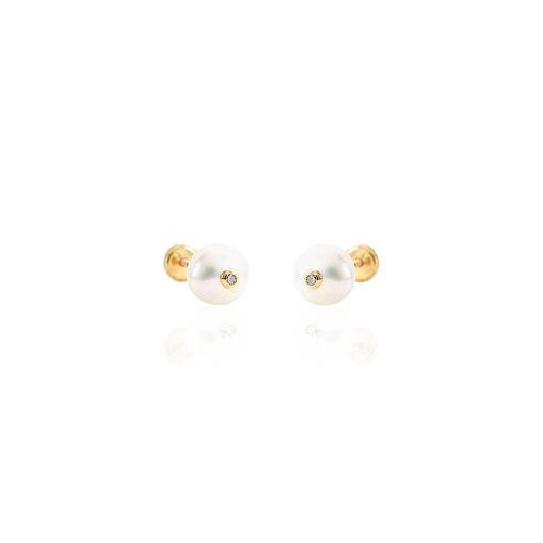 PENDIENTES BEBE PERLA Y CIRCONITAS