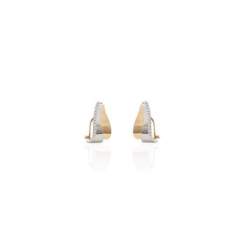 PENDIENTES ORO BICOLOR Y CIRCONITAS