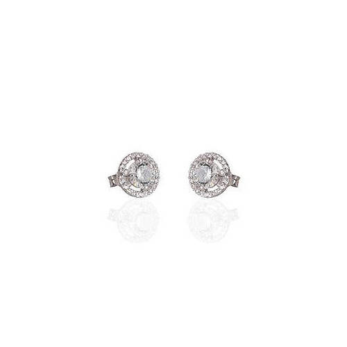 PENDIENTES ORO BLANCO Y CIRCONITAS