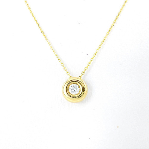 COLLAR ORO CHATON BRILLANTE 0.09 QT