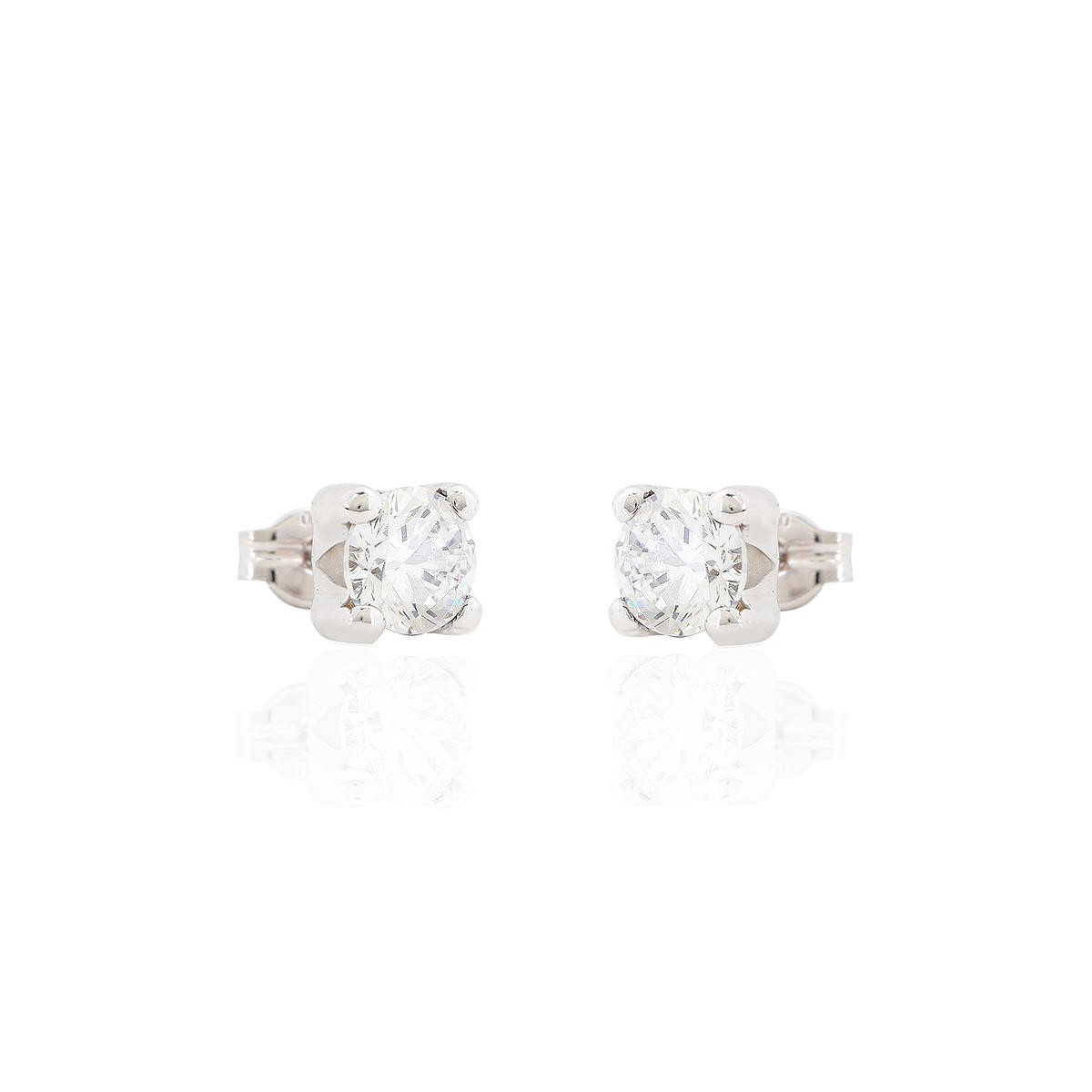 PENDIENTES ORO BLANCO Y CIRCONITAS