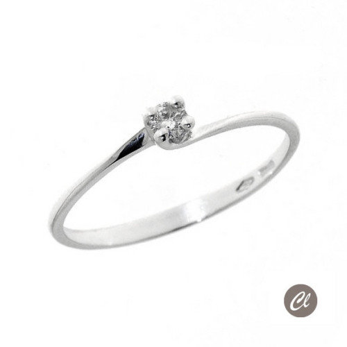SOLITARIO ORO BLANCO Y BRILLANTE 0.08 QT