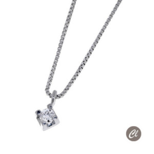 COLLAR ORO BLANCO Y BRILLANTE 0.03 QT