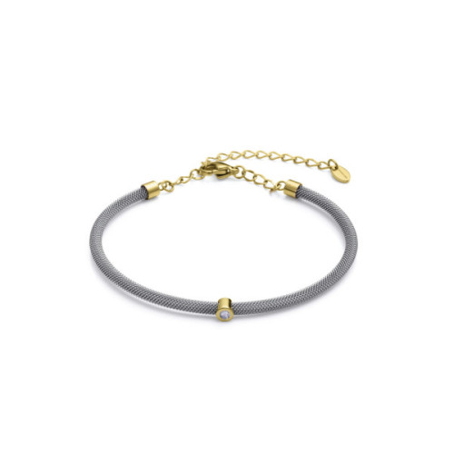 PULSERA ACERO IP DORADO MILANESA