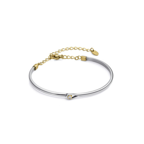 PULSERA ACERO IP DORADO DIAMANTE