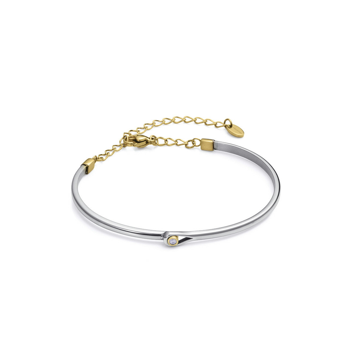 PULSERA ACERO IP DORADO DIAMANTE