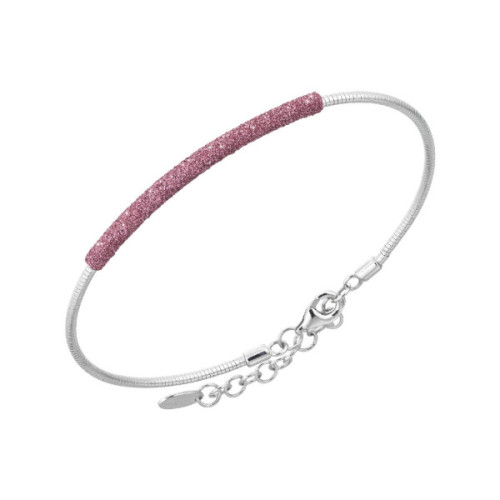PULSERA PLATA Y POLVO ROSA JAIPUR