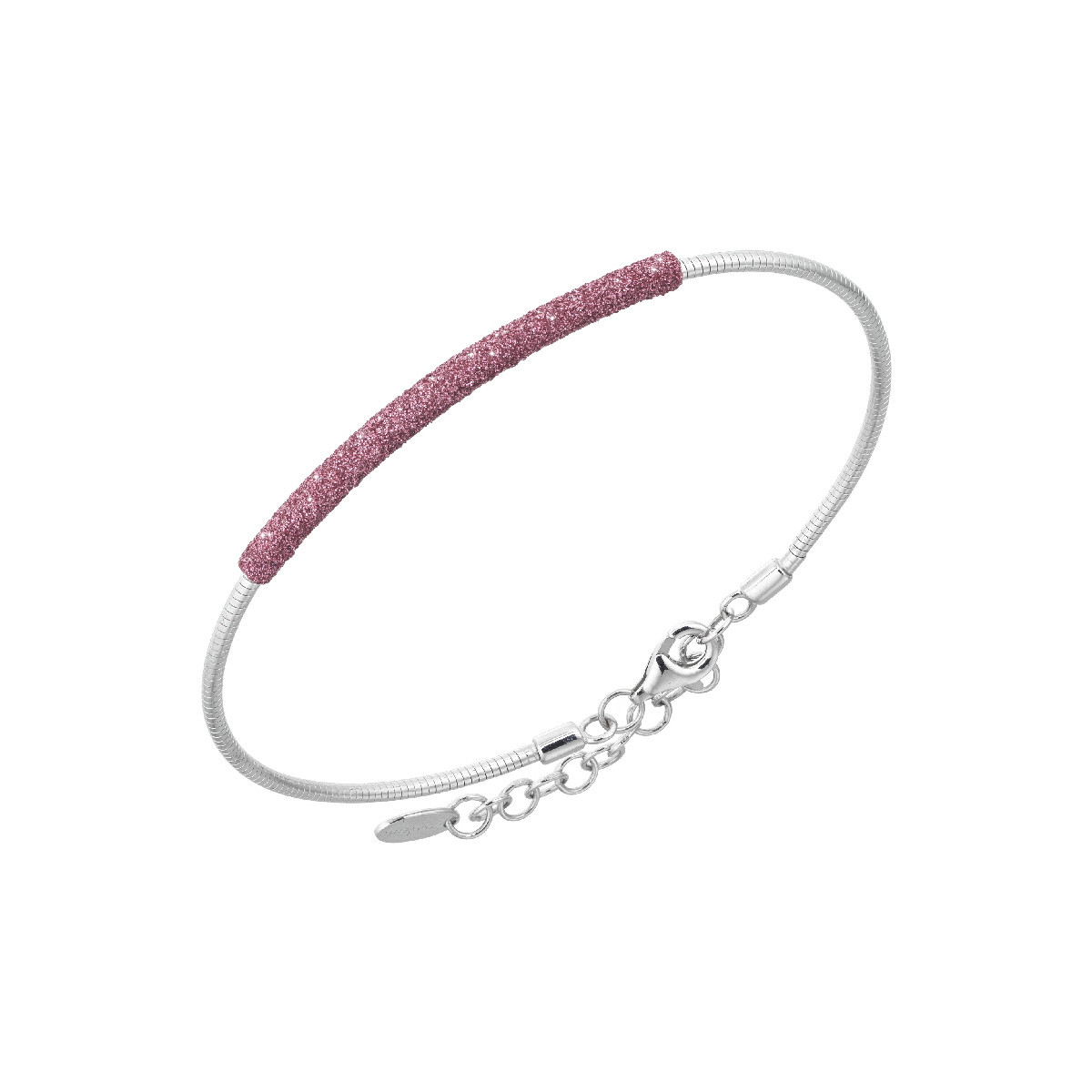 PULSERA PLATA Y POLVO ROSA JAIPUR