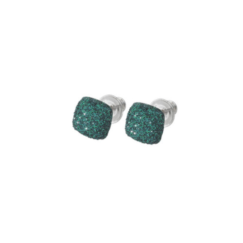 PENDIENTES PLATA Y POLVO VERDE FORESTA