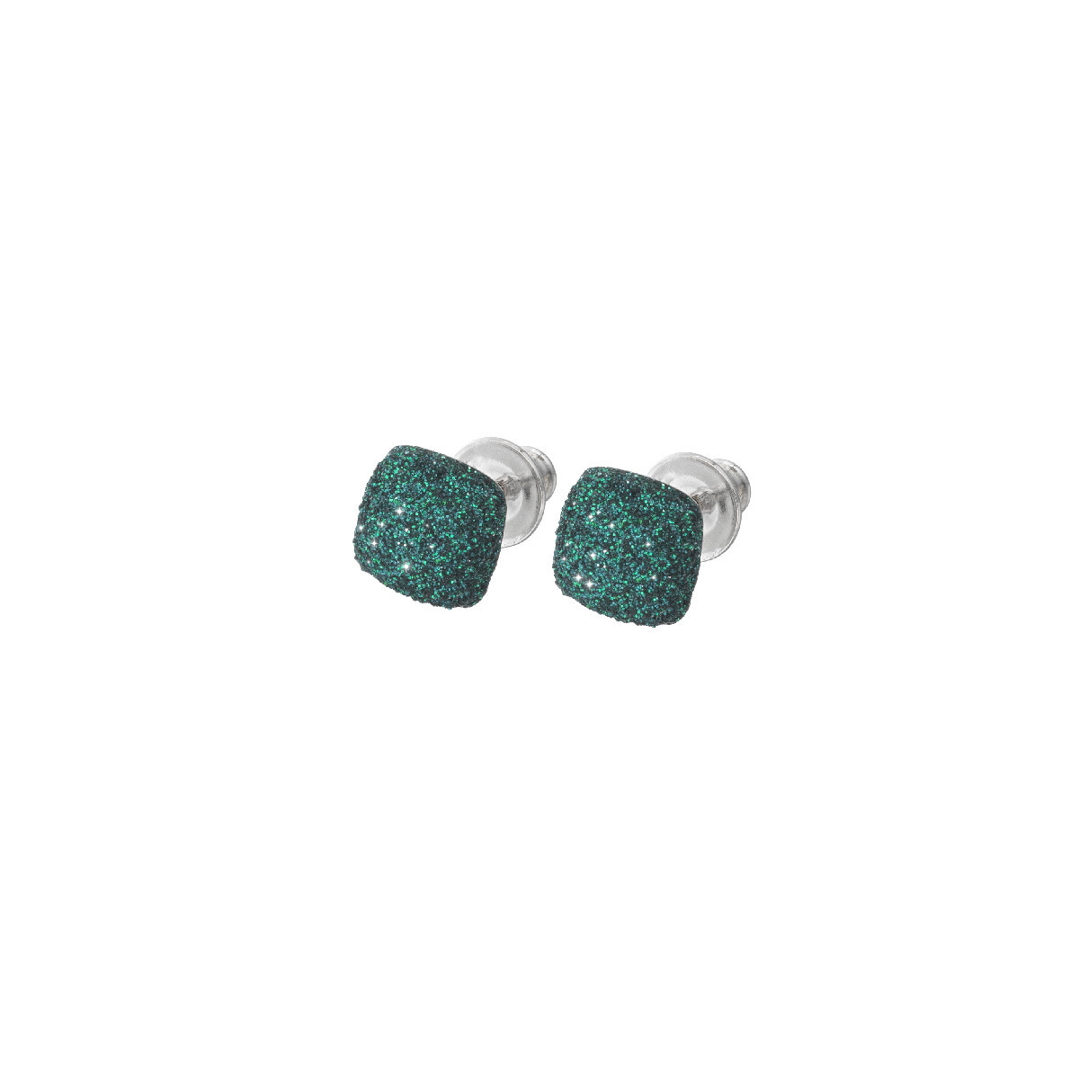 PENDIENTES PLATA Y POLVO VERDE FORESTA