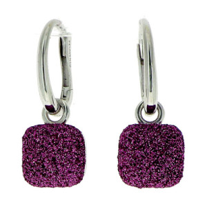 PENDIENTES PLATA Y POLVO ROSA JAIPUR