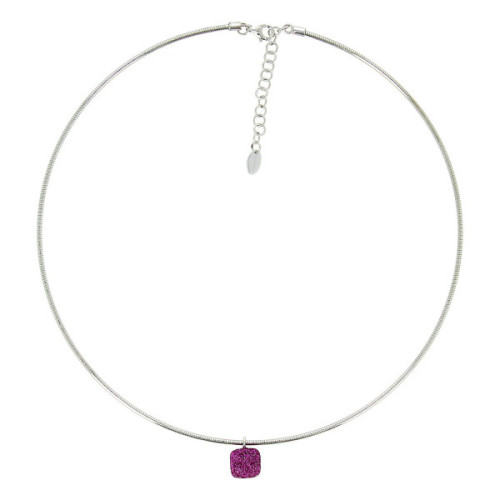 COLLAR PLATA Y POLVO ROSA JAIPUR