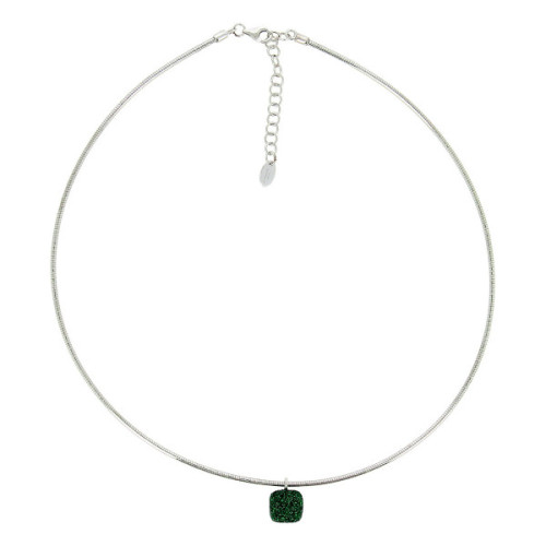 COLLAR PLATA Y POLVO VERDE FORESTA