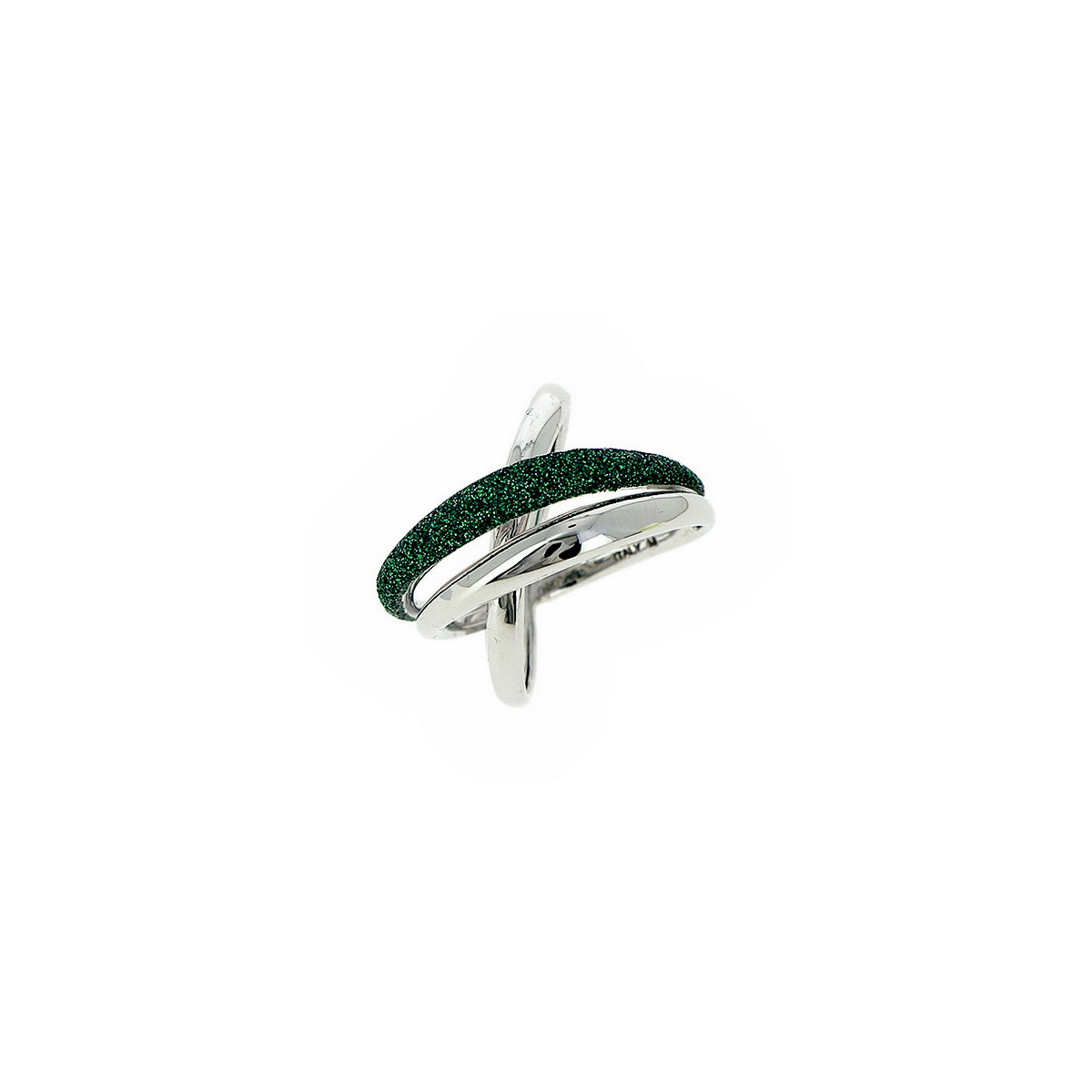 ANILLO PLATA Y POLVO VERDE FORESTA